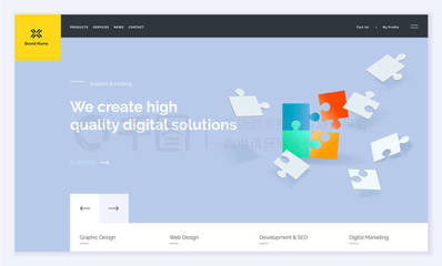 網(wǎng)站模板設(shè)計(jì)。現(xiàn)代矢量插圖的網(wǎng)頁(yè)設(shè)計(jì)概念為網(wǎng)站和移動(dòng)網(wǎng)站的開(kāi)發(fā)。易于編輯和自定義